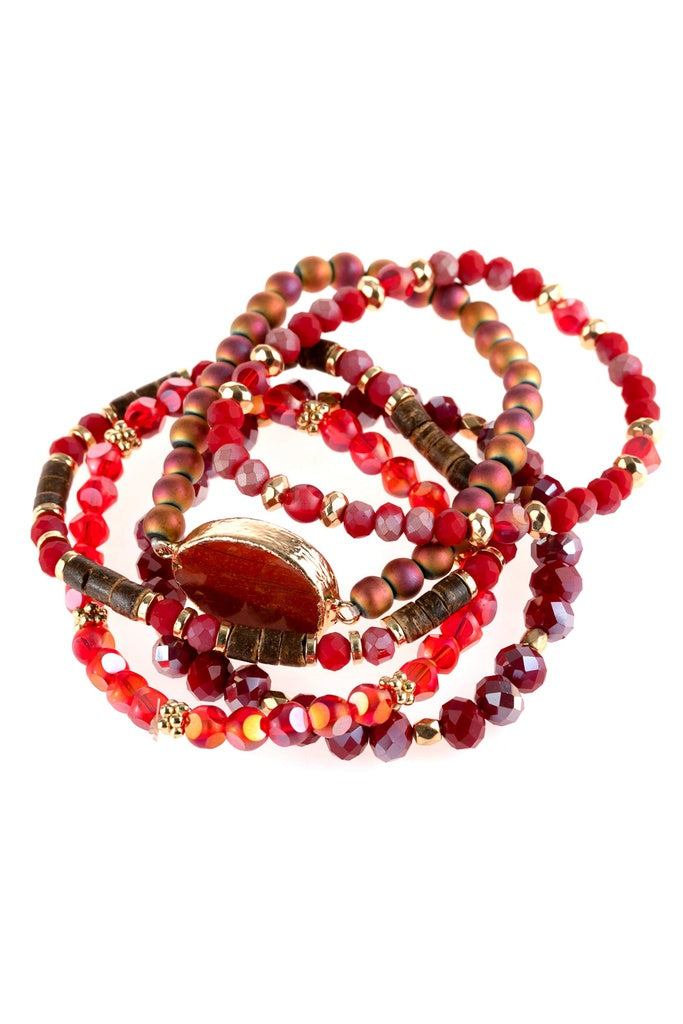 Natural Stone Charm Mixed Beads Bracelets