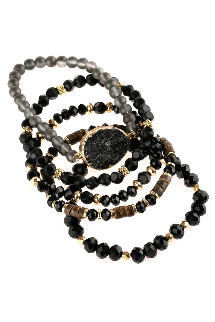 Natural Stone Charm Mixed Beads Bracelets