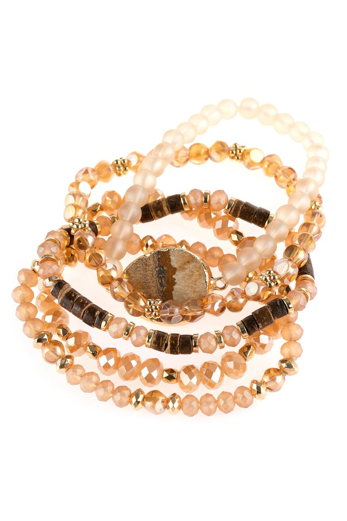 Natural Stone Charm Mixed Beads Bracelets