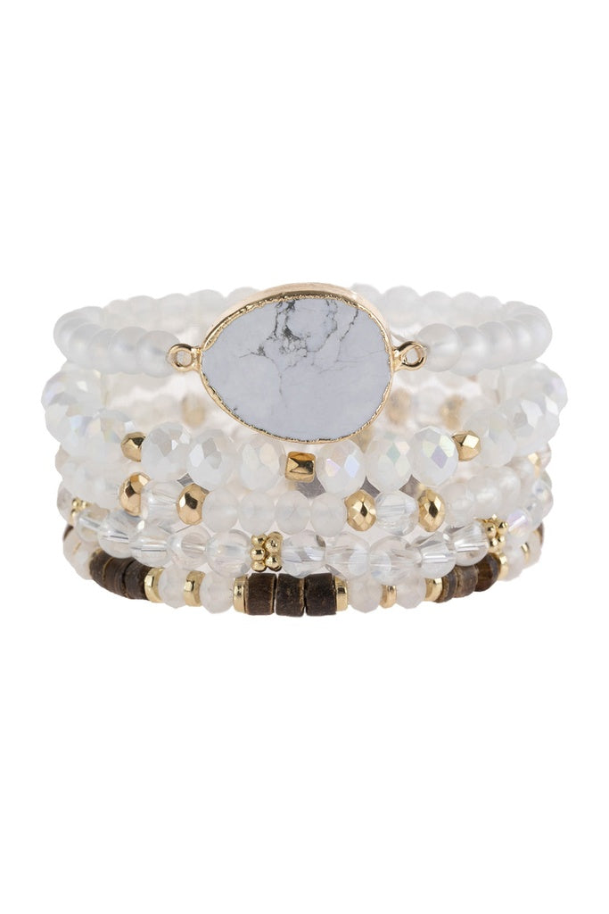 Natural Stone Charm Mixed Beads Bracelets