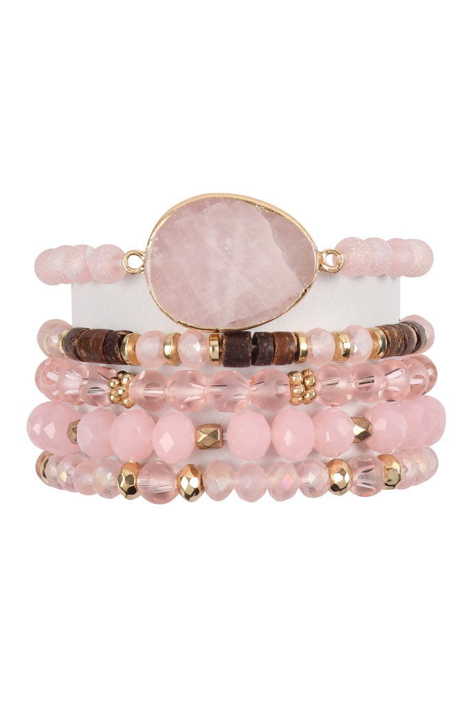 Natural Stone Charm Mixed Beads Bracelets