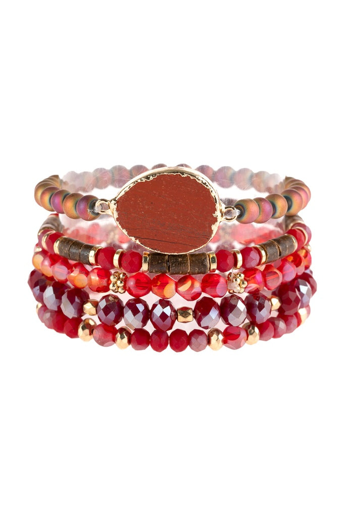 Natural Stone Charm Mixed Beads Bracelets