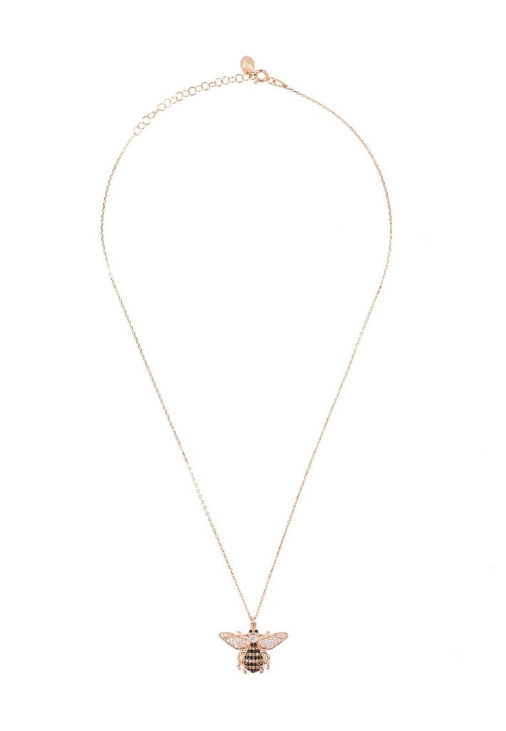 Honey Bee Pendant Necklace Rosegold