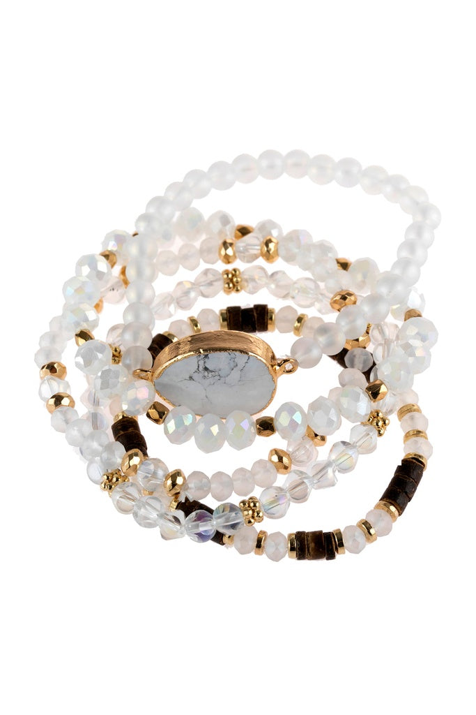 Natural Stone Charm Mixed Beads Bracelets