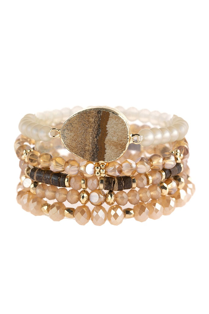 Natural Stone Charm Mixed Beads Bracelets