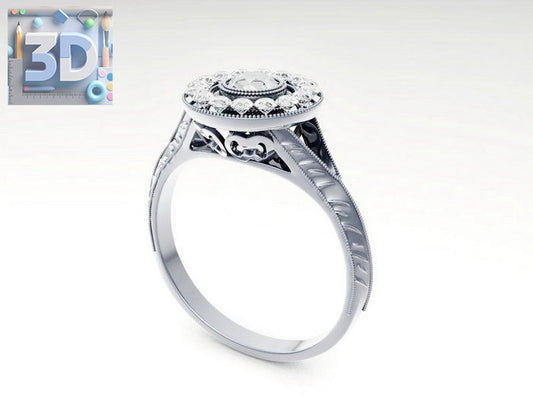 Round Diamond Ring 3D Model